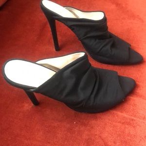 Black stretch Fabric Mule